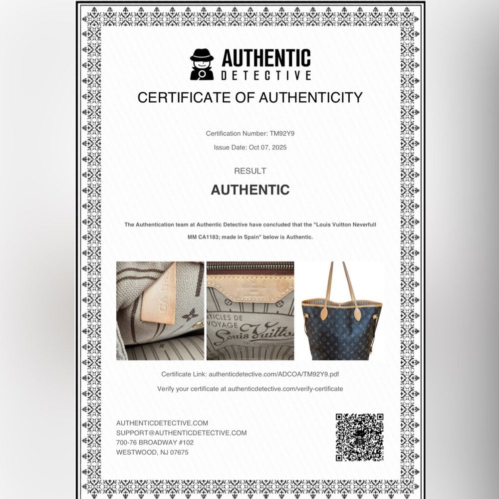 Louis Vuitton Neverfull MM w/ COA - Picture 13 of 13